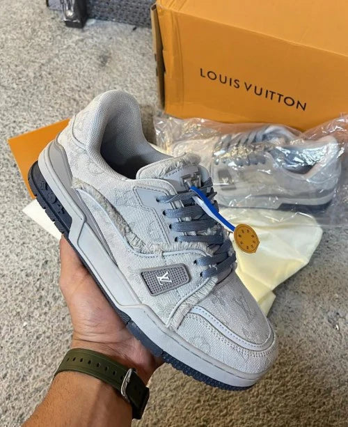 LV TRAINER SNEAKER - DENIM GREY - shayn.ox